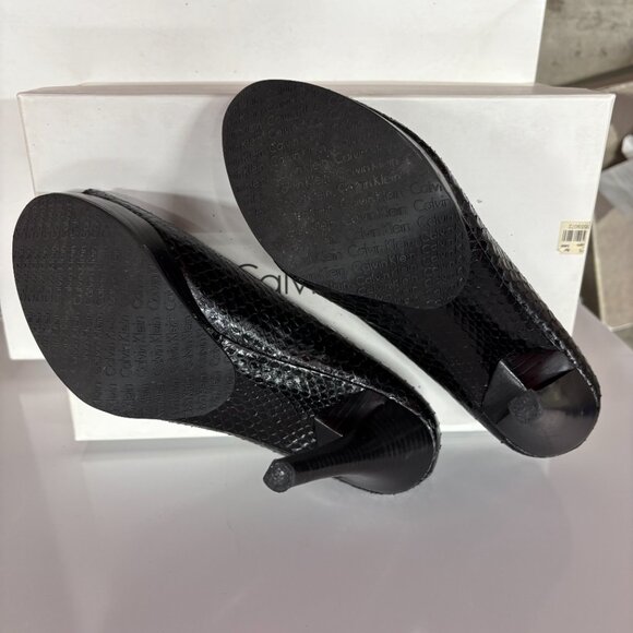 Calvin Klein Black Dolly Kidskin Heels Size:9 - Picture 3 of 3
